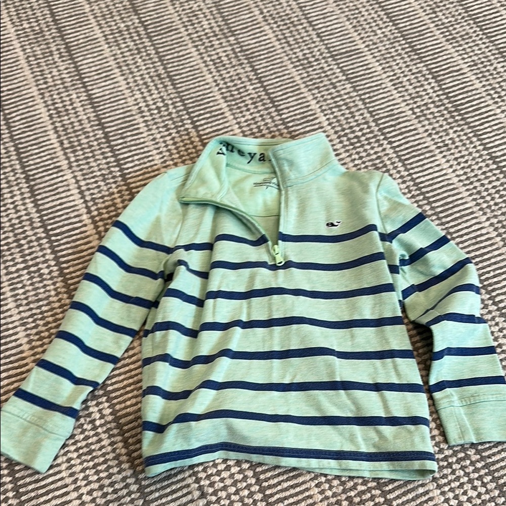 Vineyard Vines Green and Blue Striped Sweater